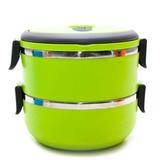 Marmita Dupla De Aço Inox Térmica Box Com 2 Compartimentos - Kehome