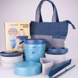 MARMITA TÉRMICA ZOJIRUSHI SL MEE07 AB AQUA BLUE 670ml COM 2 POTES