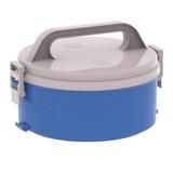 Marmita Termoprato Divisória Tripla Tekcor 1.5 Litros Azul Soprano