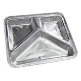 Marmitex de Alumínio com Capacidade de 950ml 3 Divisões com Tampa de Cartão Aluminizado com 10 Unidades Thermoprat