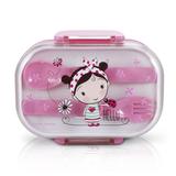 Marmitinha com 2 Andares Para Lanche Escolar hello rosa - Jacki design
