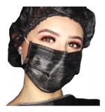 Mascara Descartavel Preta Com Elastico 50 und - Protdesc