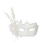 Máscara Flor Branca Acessório Carnaval Fantasia - Cromus