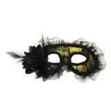 Máscara Gala Preto Acessório Carnaval Fantasia - Cromus