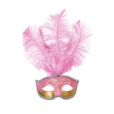 Máscara Luxo Rosa Acessório Carnaval Fantasia - Cromus