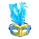 Máscara Penacho Com Luz Led - Azul - Hutz