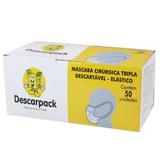 Máscara Tripla Descartável Descarpack com Elástico (50 unidades / Caixa)