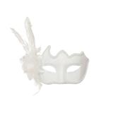 Máscara Veneziana Flor Branca - Cromus - Carnaval