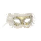 Máscara Veneziana Gala Branco - Cromus - Carnaval