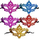 Máscara Veneziana Metalizada com Glitter - Bazar
