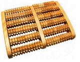 Massageador de madeira para os pés grande com 6 rolos levemente curvado - Home