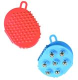 Massageador Luva De Plastico Colors Com 7 Esferas De Metal 14X10X3,5Cm - Wincy
