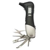 Medidor Digital De Pressão Portátil P/ Pneus C/ Lanterna E Multi-Ferramentas - DOMANI