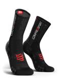 Meia de compressao compressport v3.0 cano medio para bike preta