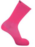 Meia fm ciclismo de compressao cano longo rosa neon