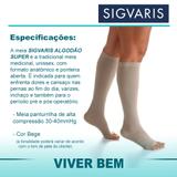 Meia SIGVARIS 3/4 - 20/30mmHg ALGODAO Sem Ponteira Tamanho G2
