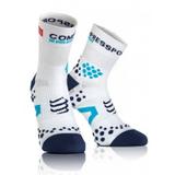 Meia Soquete de Compressão Longa - Run Hi V2.1 Branca/Azul T4 - Compressport