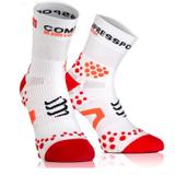 Meia Soquete de Compressão Longa - Run Hi V2.1 Branca/Vermelho T4 - Compressport