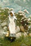 Menina Colhendo Louros - Winslow Homer - Tela 50x73 Para Quadro - Santhatela