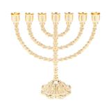 MENORAH DE ZAMAC P/7 VELAS DOURADO 15X17cm - Prestige
