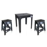 Mesa 2 Banquetas de Plástico Preta Dobrável 3 Jogos - Antares