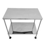 Mesa Auxiliar Hospitalar Inox 40x60x80 com Rodízio - Metalic