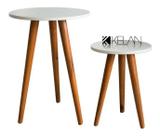 Mesa De Canto Pé Palito 2 Mesas Tripe Redonda Fosca *** - KELAN