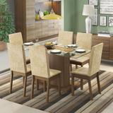 Mesa de Jantar 6 Lugares Amélia 04544 Rustic/Suede Imperial - Madesa