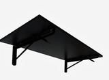 Mesa De Parede Dobrável 100X50 MDF Preto Prateleiras P/COZINHA,BARES ,RESTAURANTES ,APARTAMENTOS - Virtude móveis
