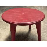 Mesa De Plastico Redonda Desmontável 90x90 Vinho - Antares