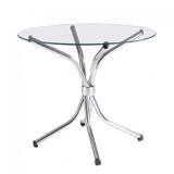Mesa de Vidro Redonda 4150 Unimóvel Cromado