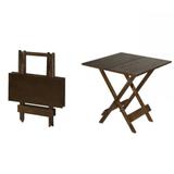 Mesa Dobrável Madeira Cor Imbuia Maplan 70cmX70cm