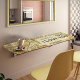 Mesa Dobrável Suspensa Estampada Flat Em MDF De 15 mm Com Suporte Metálico 90 cm - Ides