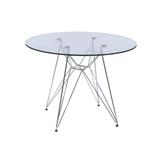 Mesa Eiffel Rivatti com Vidro Incolor Base Cromada