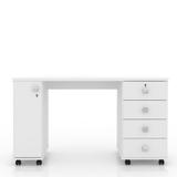Mesa Escrivaninha Computador Smart Com 4 Gavetas Cor Branco - Lukaliam