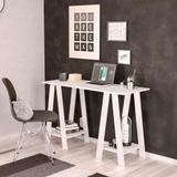 Mesa/Escrivaninha Para Computador Cavalete Delta Branco - Politorno