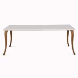 Mesa Luis XV 180cm Branco/Castanho - Daf Mobiliário