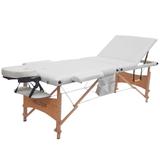 Mesa Maca De Massagem Divã Dobrável Encosto Regulável Branca Kelter K-M111