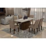 Mesa Maya 180 TP. MDF/LAQ. C/6 cad. Grecia castoroff whiteanimalle chocolate - Rufato