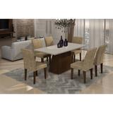 Mesa Maya 180 TP. MDF/LAQ. C/6 cad. Grecia catoroff whitesuedi am. chocolate - Rufato