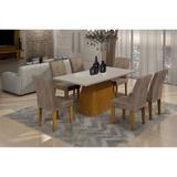 Mesa Maya 180 TP. MDF/LAQ. C/6 cad. Grecia imbuiaoff whiteanimalle chocolate - Rufato