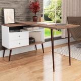 Mesa para Computador 2 Gavetas Rt 3077 Branco/Rústico - Movel bento