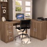 Mesa para Computador 2 Portas 3 Gavetas Espanha Castanho Ff - Politorno