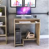 Mesa para Computador 2 Prateleiras Suporte Retrátil Bit Compace Carvalho