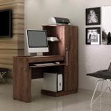 Mesa para Computador com Armário 1 Porta 1 Gaveta Office Valdemóveis Castanho