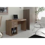 Mesa para Computador e Notebook com 2 Gavetas Malta Castanho - Politorno