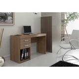 Mesa para Computador e Notebook com 2 Gavetas Malta Castanho - Politorno