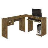 Mesa para Computador Em L Triunfo Avelã Rústico com 2 Gavetas Benetil - Benetil móveis