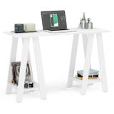 Mesa Para Computador Escrivaninha Cavalete Delta Branco - Politorno