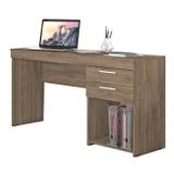 Mesa Para Computador Notável Office 2 Gavetas Canela